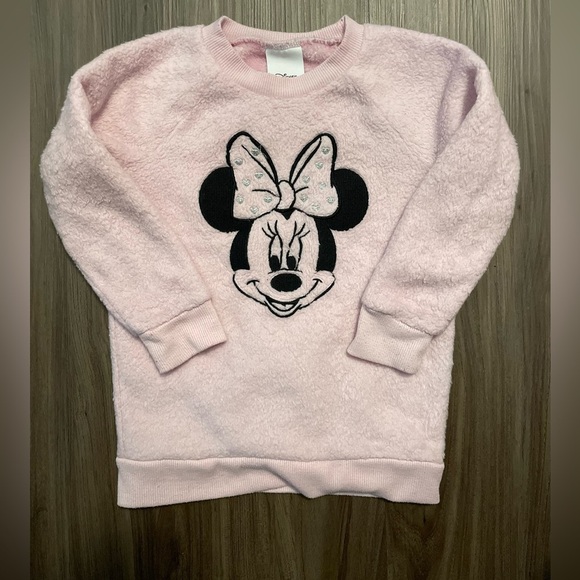 Disney Jumping Beans Baby GirlPink Minnie Mouse Fuzzy Sweatshirt size 24M - Picture 3 of 4
